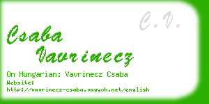 csaba vavrinecz business card